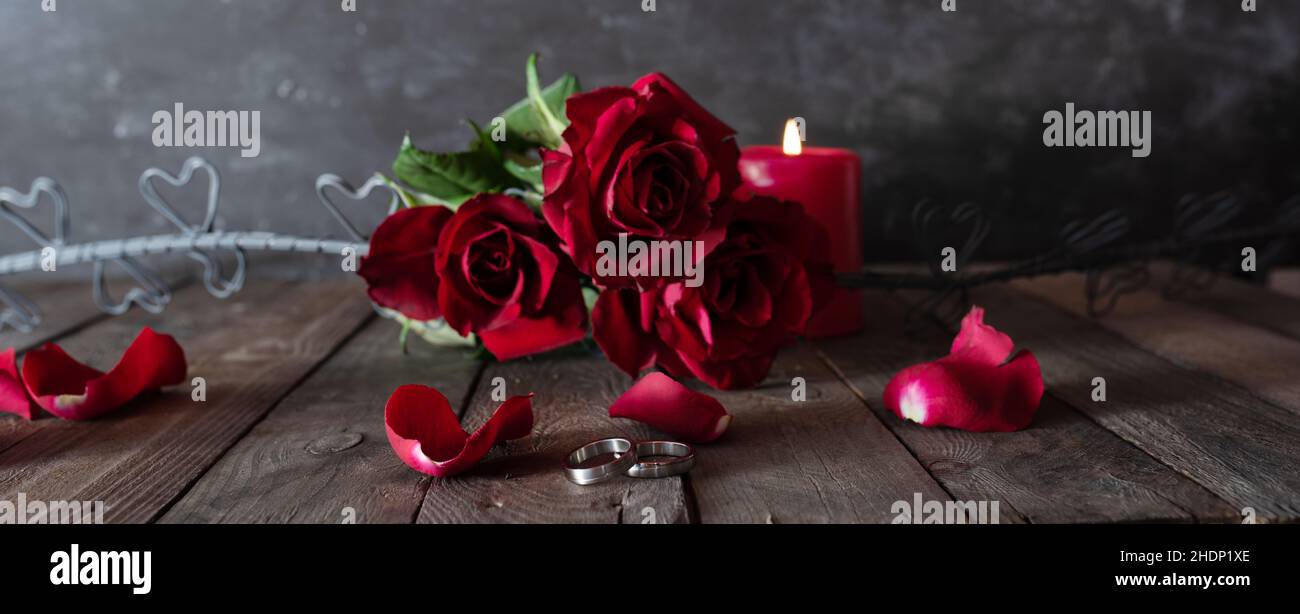 wedding, ring, red roses, weddings, rings, red rose Stock Photo