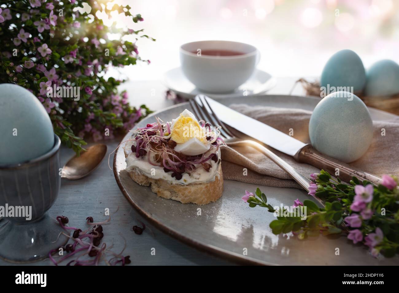 easter, breakfast, table cover, easters, breakfasts, table covers Stock Photo