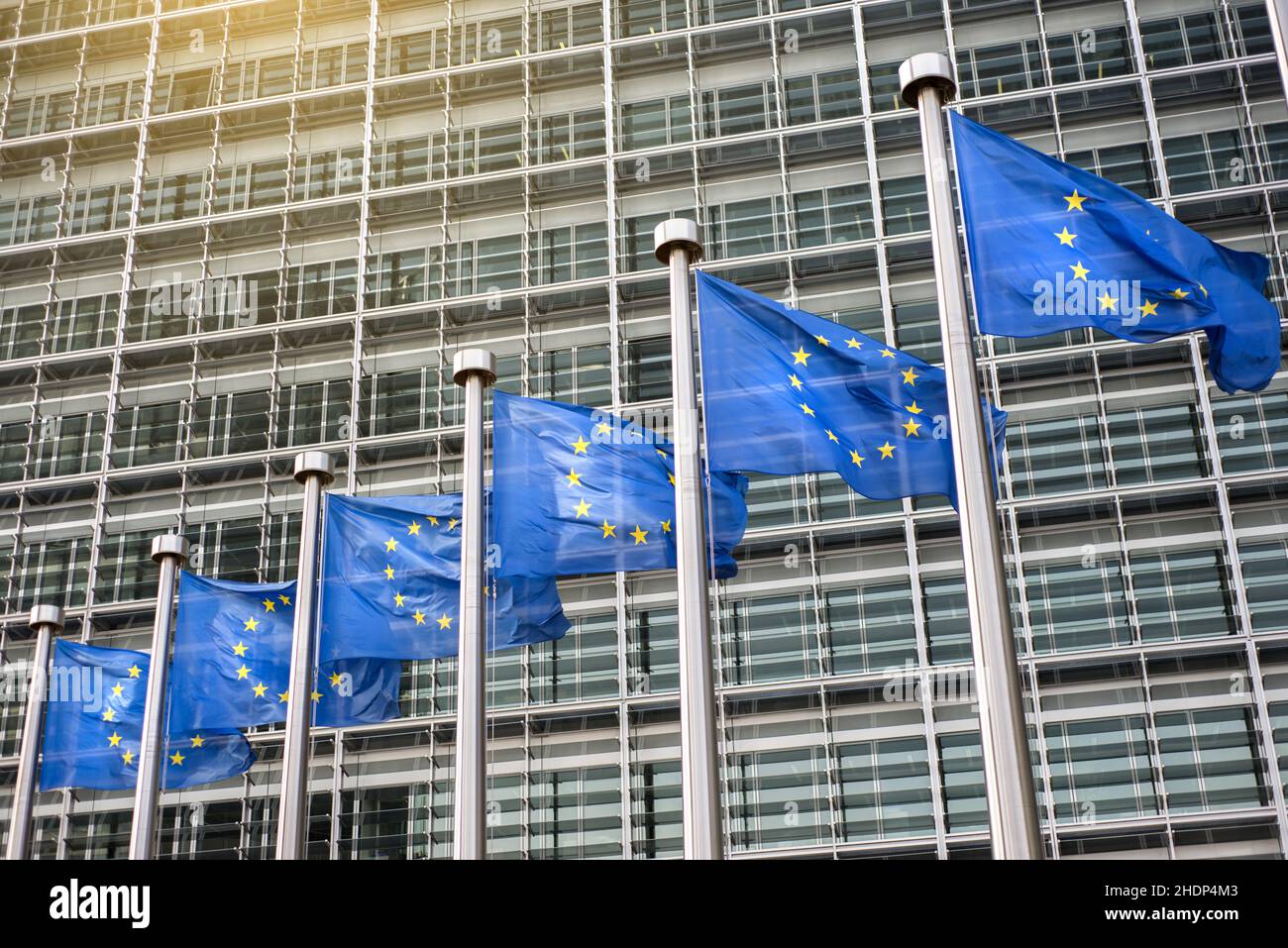 european community, european union flag, european commission, berlaymont building, european communities, european union flags, european commissions Stock Photo
