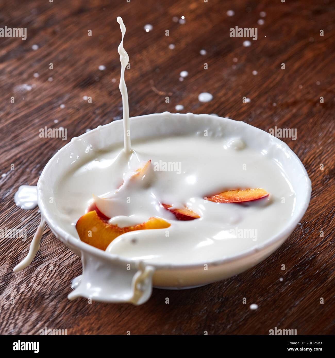 milk, peach, milks, peachs Stock Photo