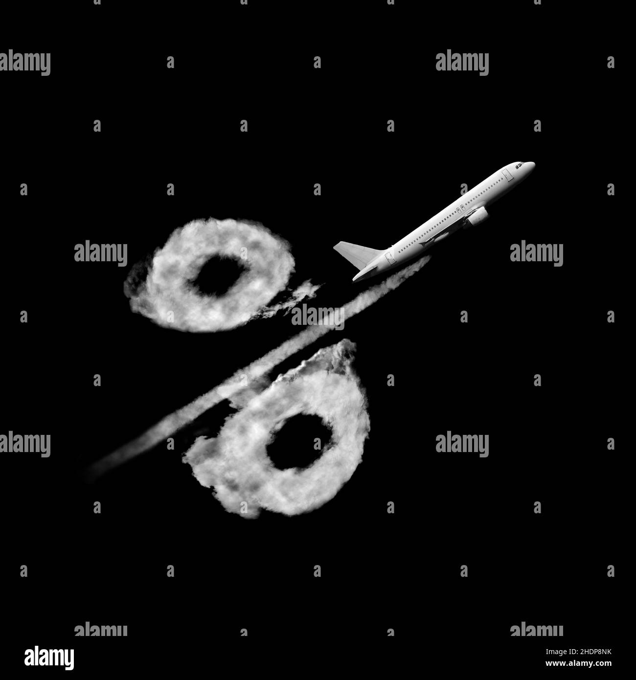 percent, offer, flight, low-cost airline, percents, offers, flights Stock Photo