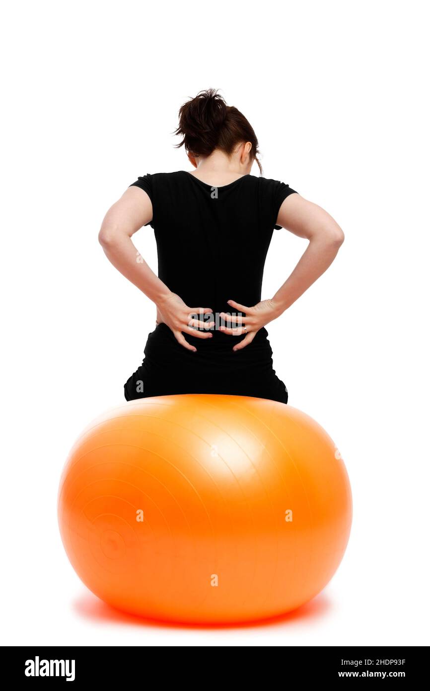 back pain, back gymnastics, back pains, pain, back exercises, exercise, pilates Stock Photo