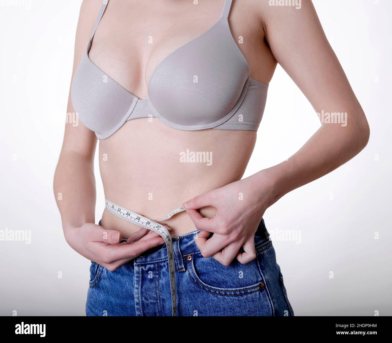 163 Woman Measuring Her Bra Size Tape Measure Stock Photos - Free