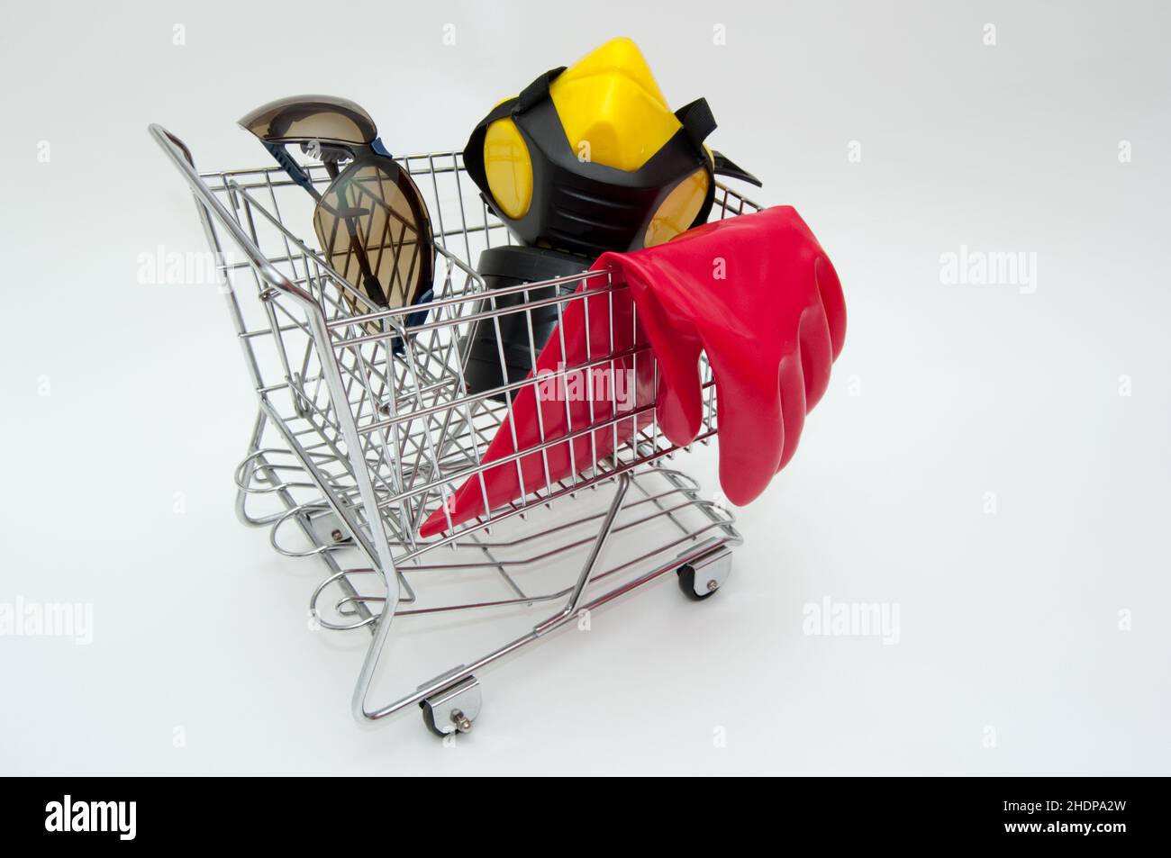 work clothes, shopping cart, work clothing, shopping carts Stock Photo