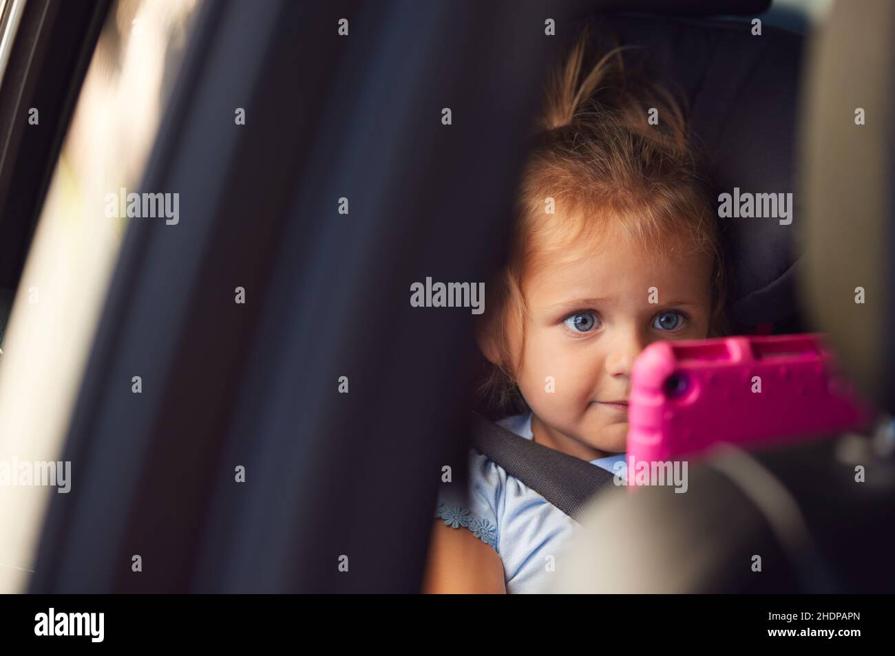 girl, car trip, concentrated, video game, girls, car journey, car ride