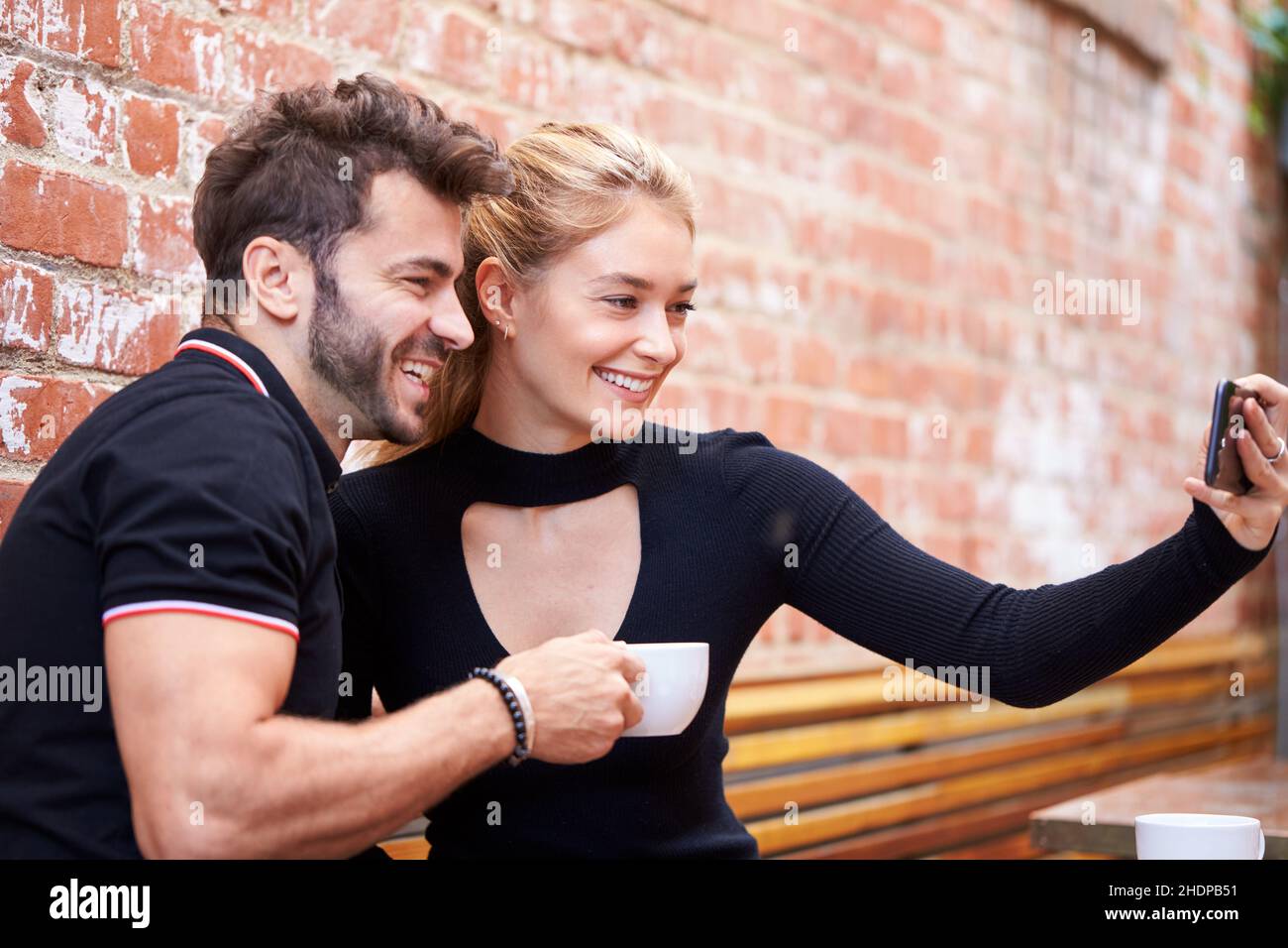 couple, smart phone, selfie, pairs, smart phones, smartphone, smartphones Stock Photo