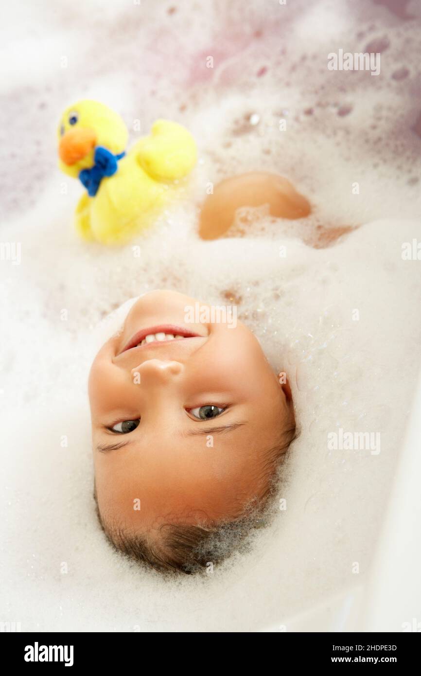 girl, bathing, bathtub, bubble bath, girls, to bath, bath, bathtubs, bubble baths Stock Photo