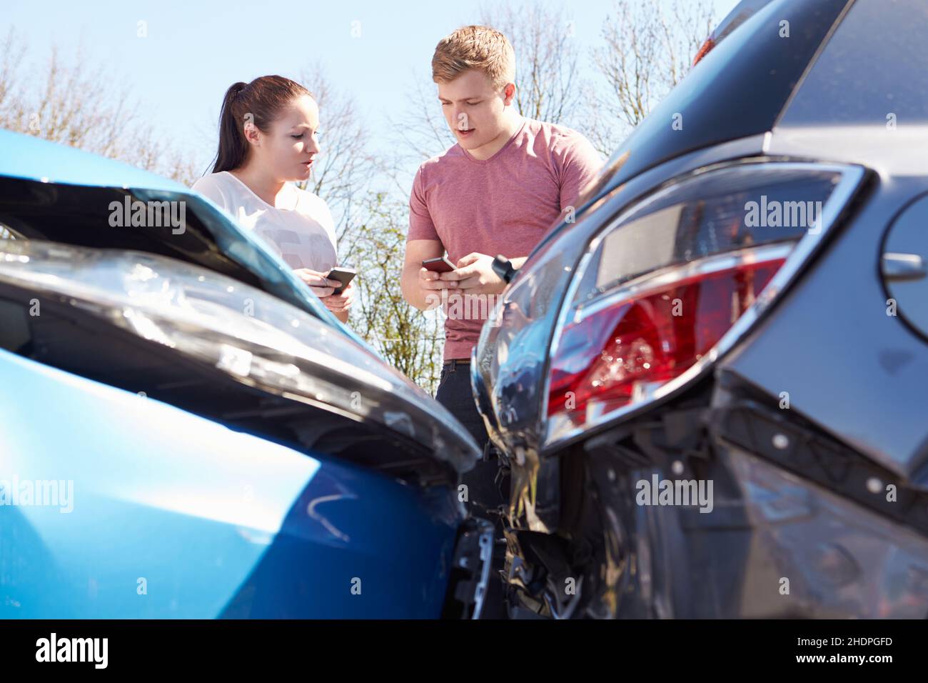 interview, road accident, car body damage, accident traffic opponent, interviews, accident, accidents, road accidents, car body damages Stock Photo
