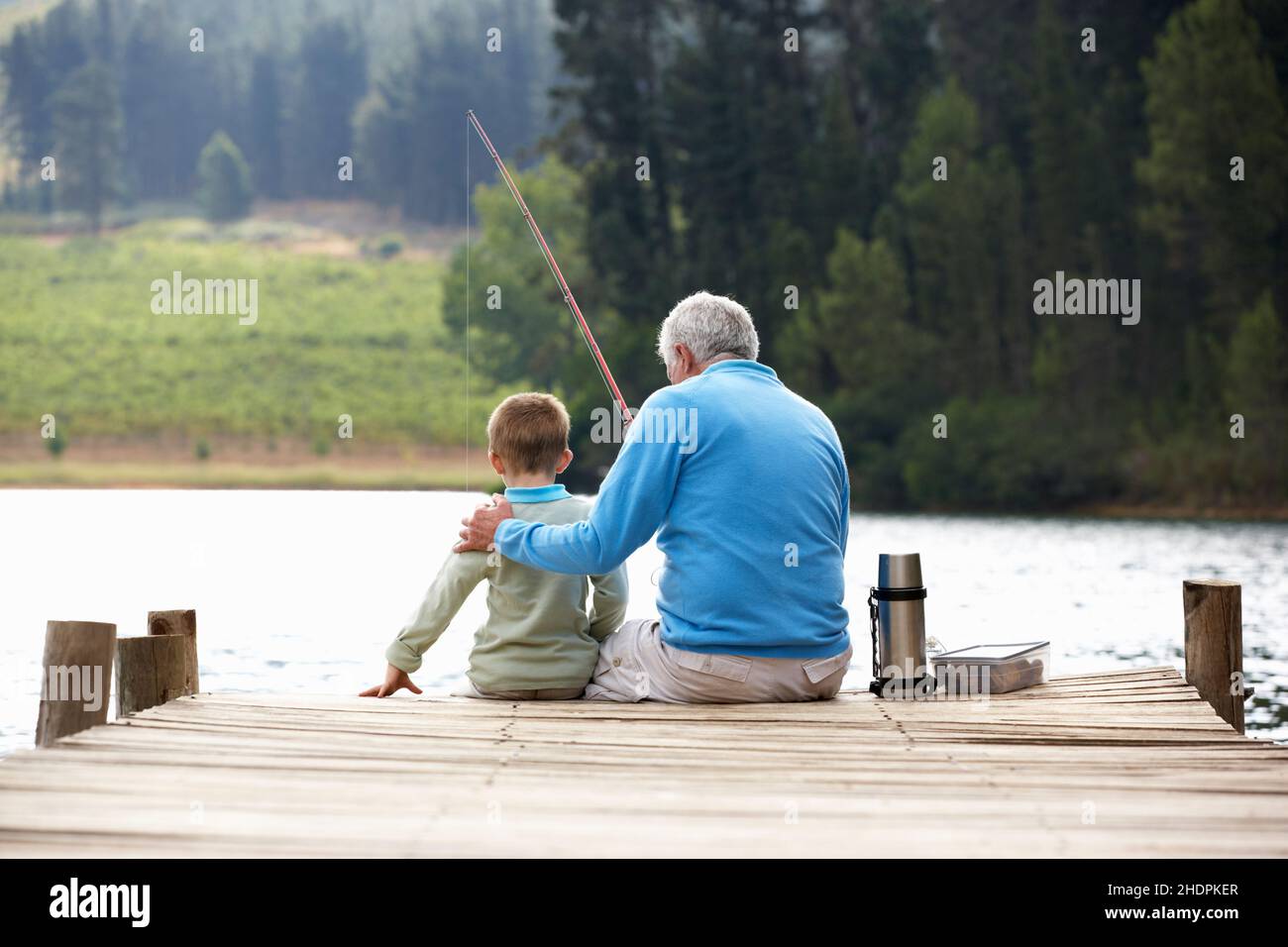 grandson, grandfather, fishing, grandsons, grandfathers, angling, fishings,  to angle, to fish Stock Photo - Alamy