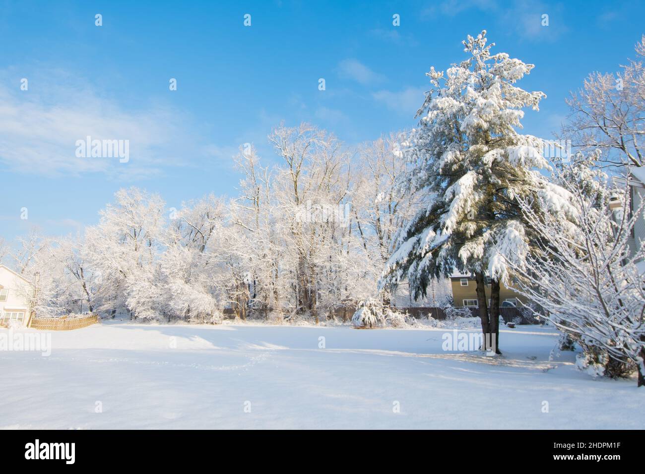 Winter landscape with snow in Pennsylvania Stock Photo - Alamy