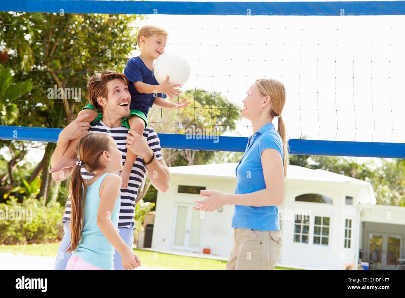 leisure, playing, volleyball, family, leisures, play, volleyballs