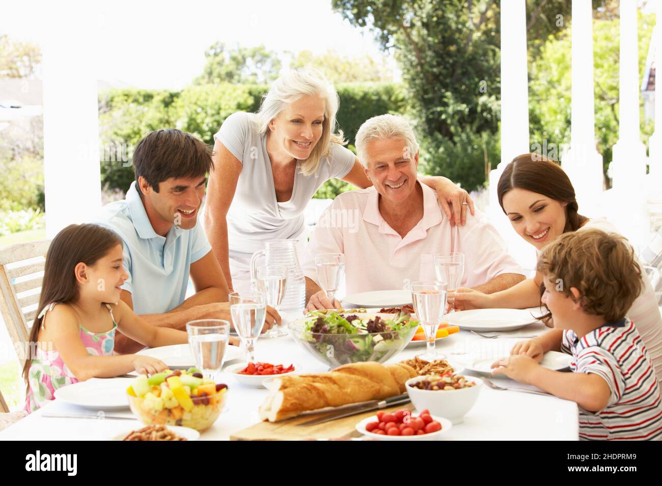 eating, family, grandparent, eat, families, grandparents Stock Photo