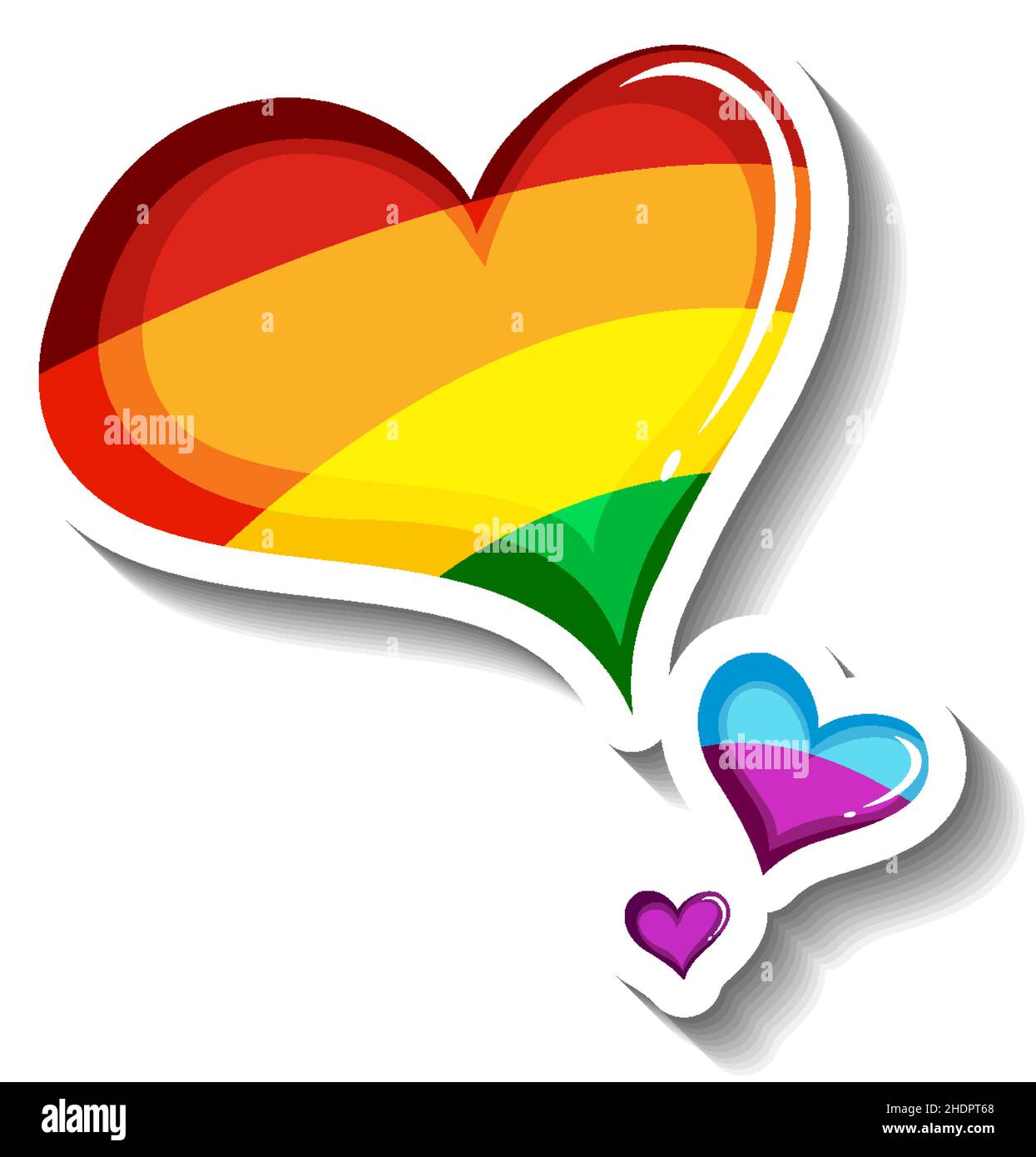 Rainbow heart in cartoon style illustration Stock Vector Image & Art ...
