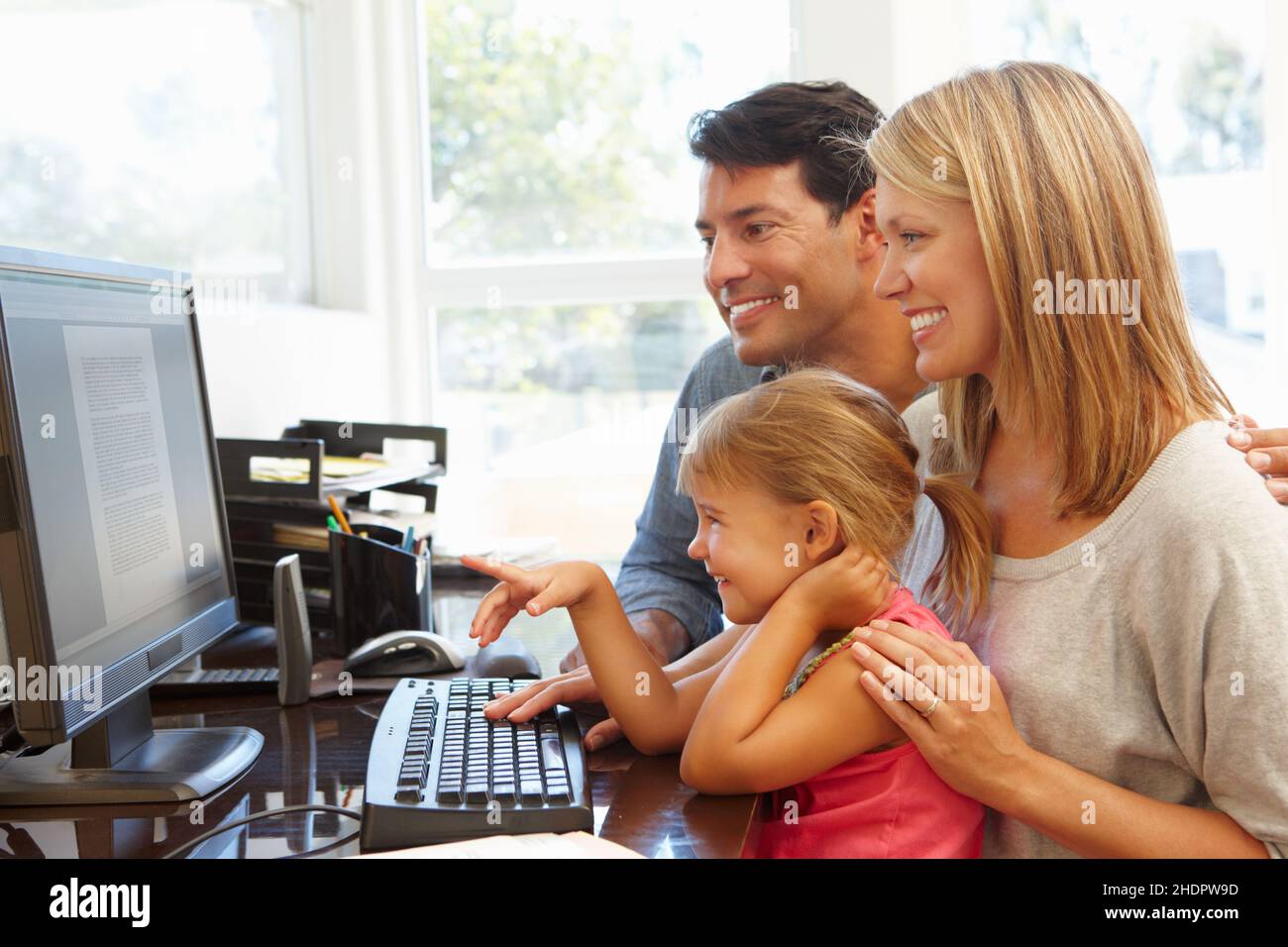 home, computer, family, homes, computers, computing, pc, families Stock