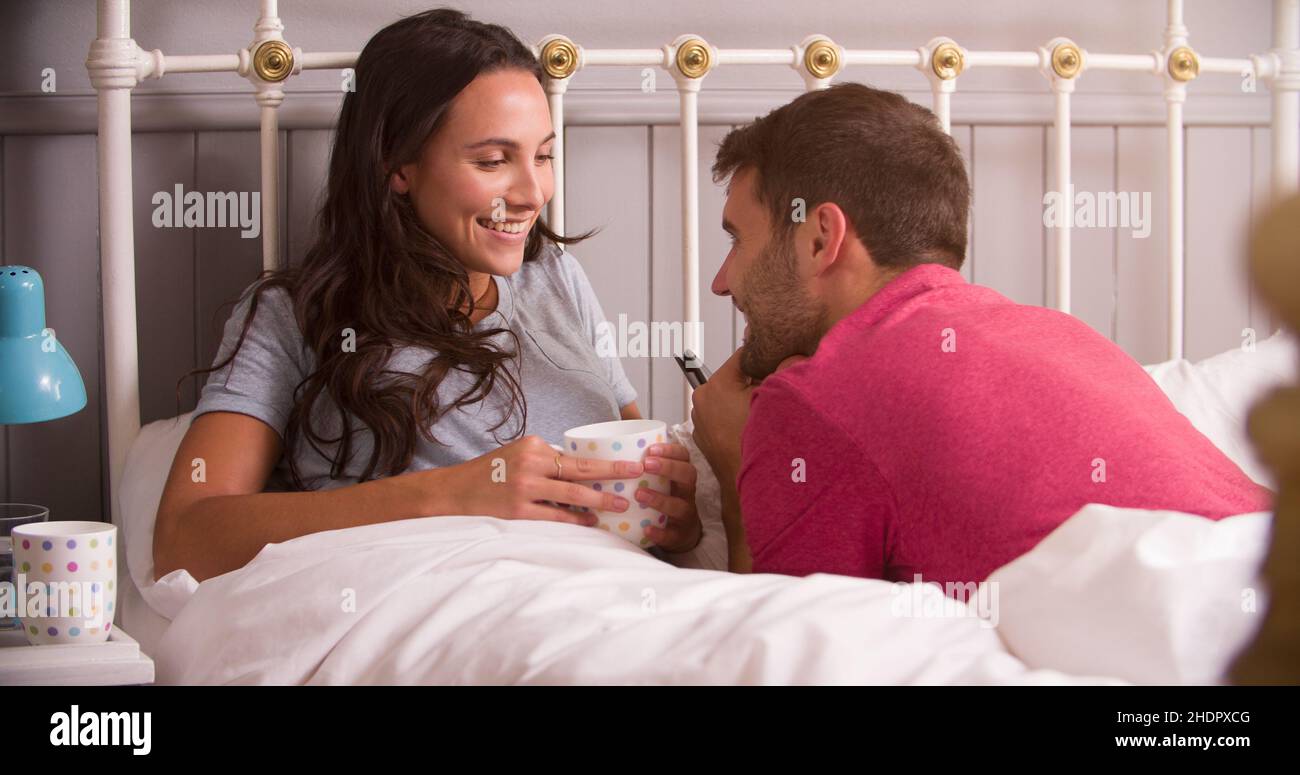 Woman middle couple age bed hi-res stock photography and images - Alamy
