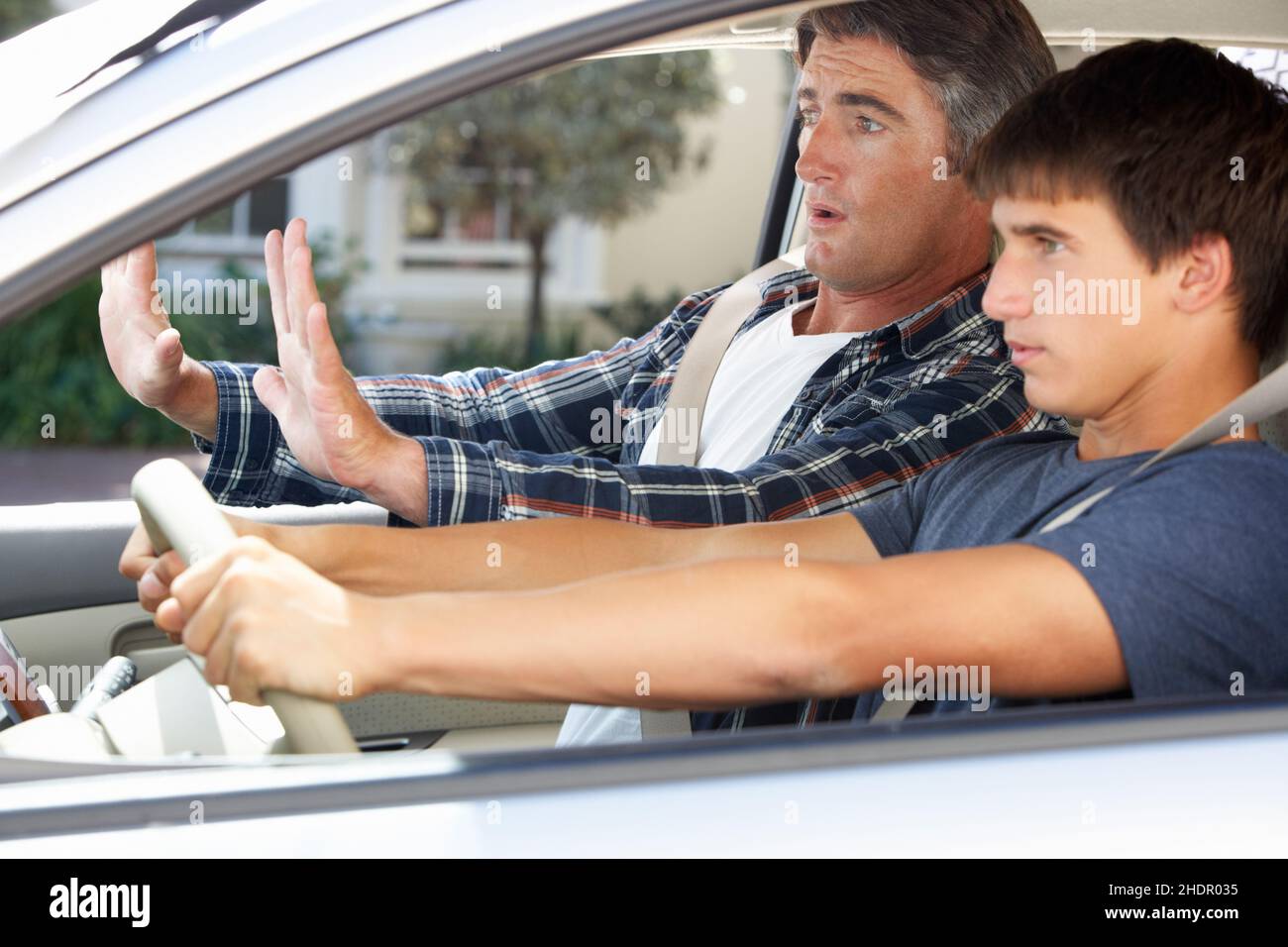caution, new driver, driving teacher, driving pupil, cautions, new drivers, driving teachers, driving pupils Stock Photo