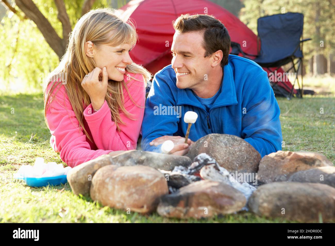 campfire, camping, marshmalow, campfires, camper, marshmalows Stock Photo