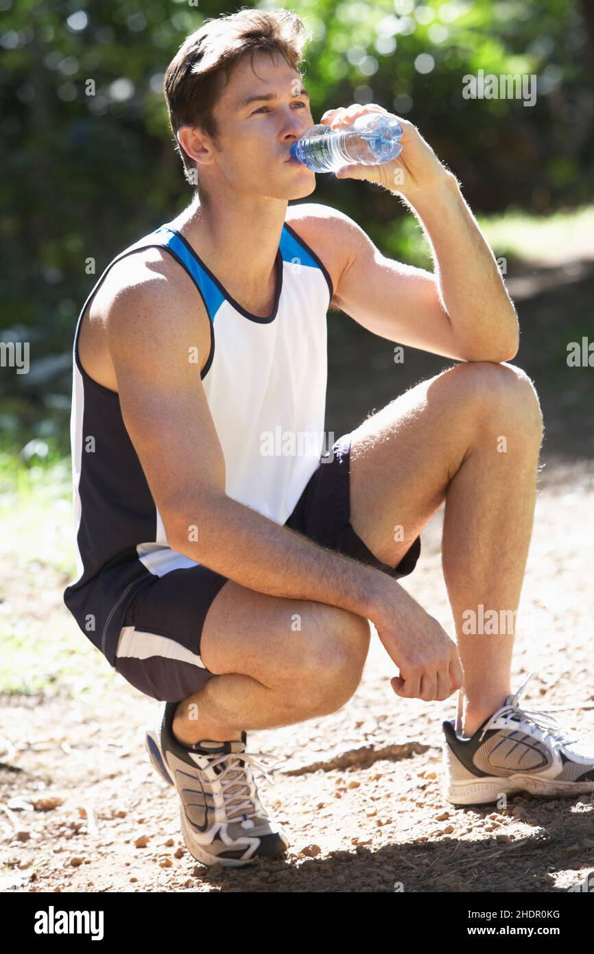 drinking, runner, to drink, jogger, runners Stock Photo Alamy