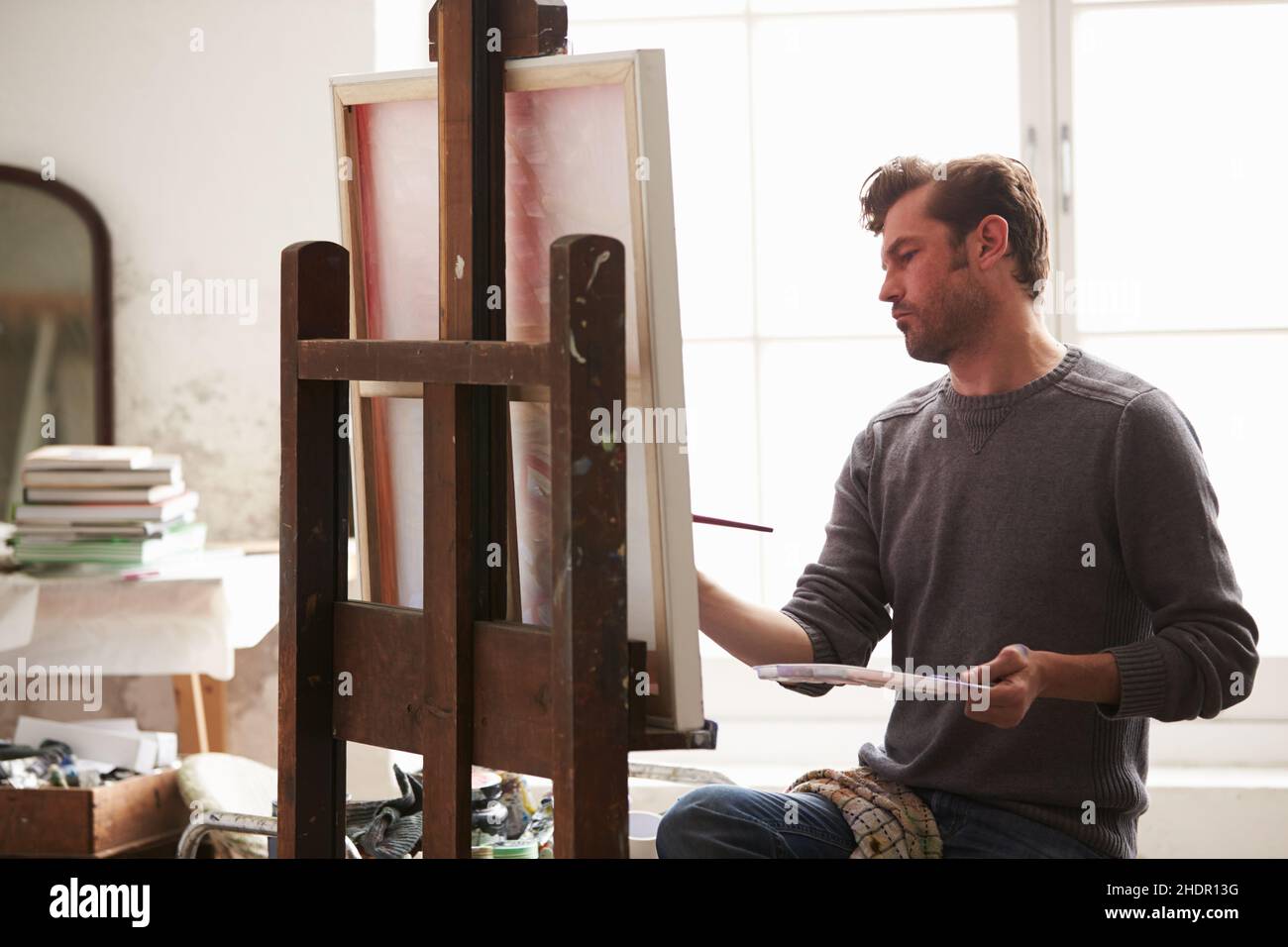 painting, easel, drawing, easels Stock Photo Alamy
