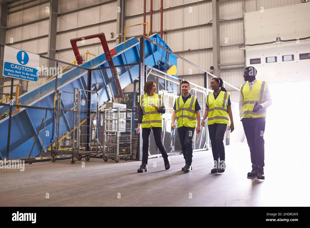 logistics, team, recycling plant, conveyor belt, logistic, trade, teams