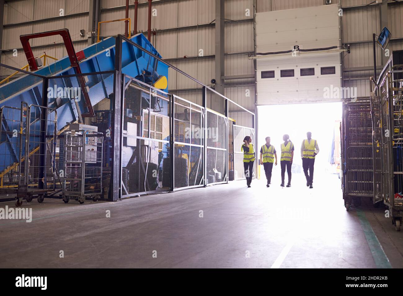 recycling plant, staff, conveyor belt, warehouse clerk, recycle