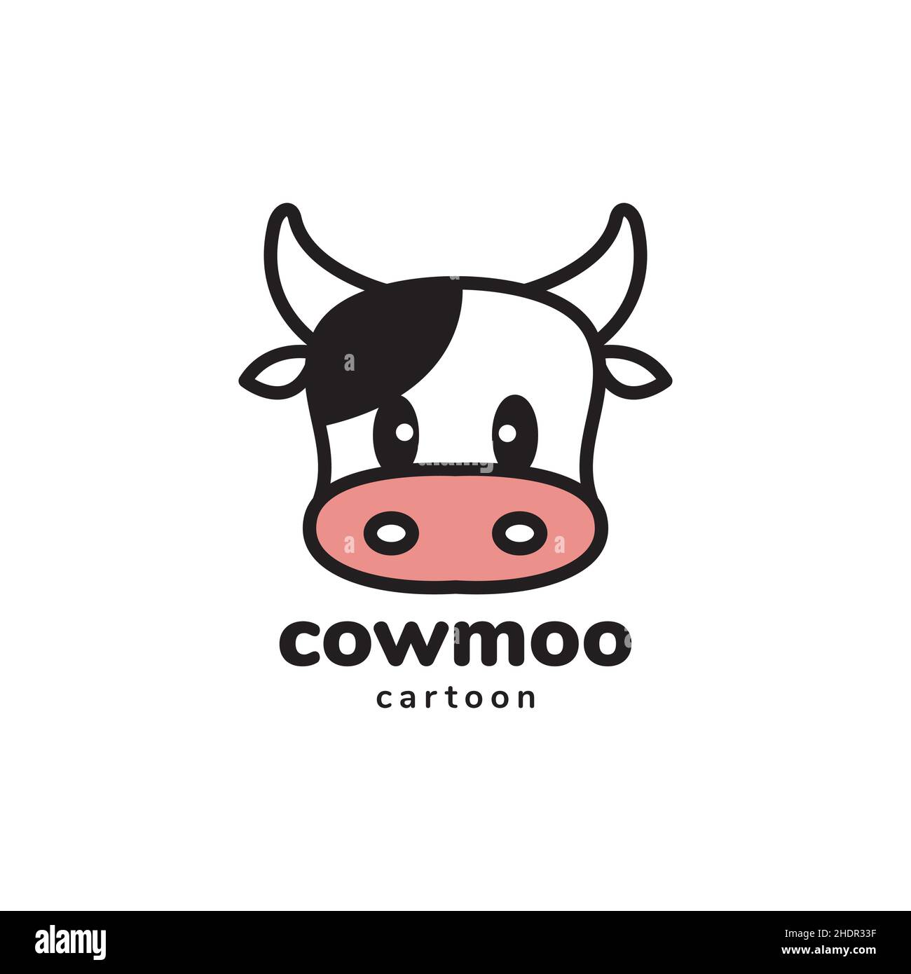 face cute cartoon little cow logo design vector graphic symbol icon ...