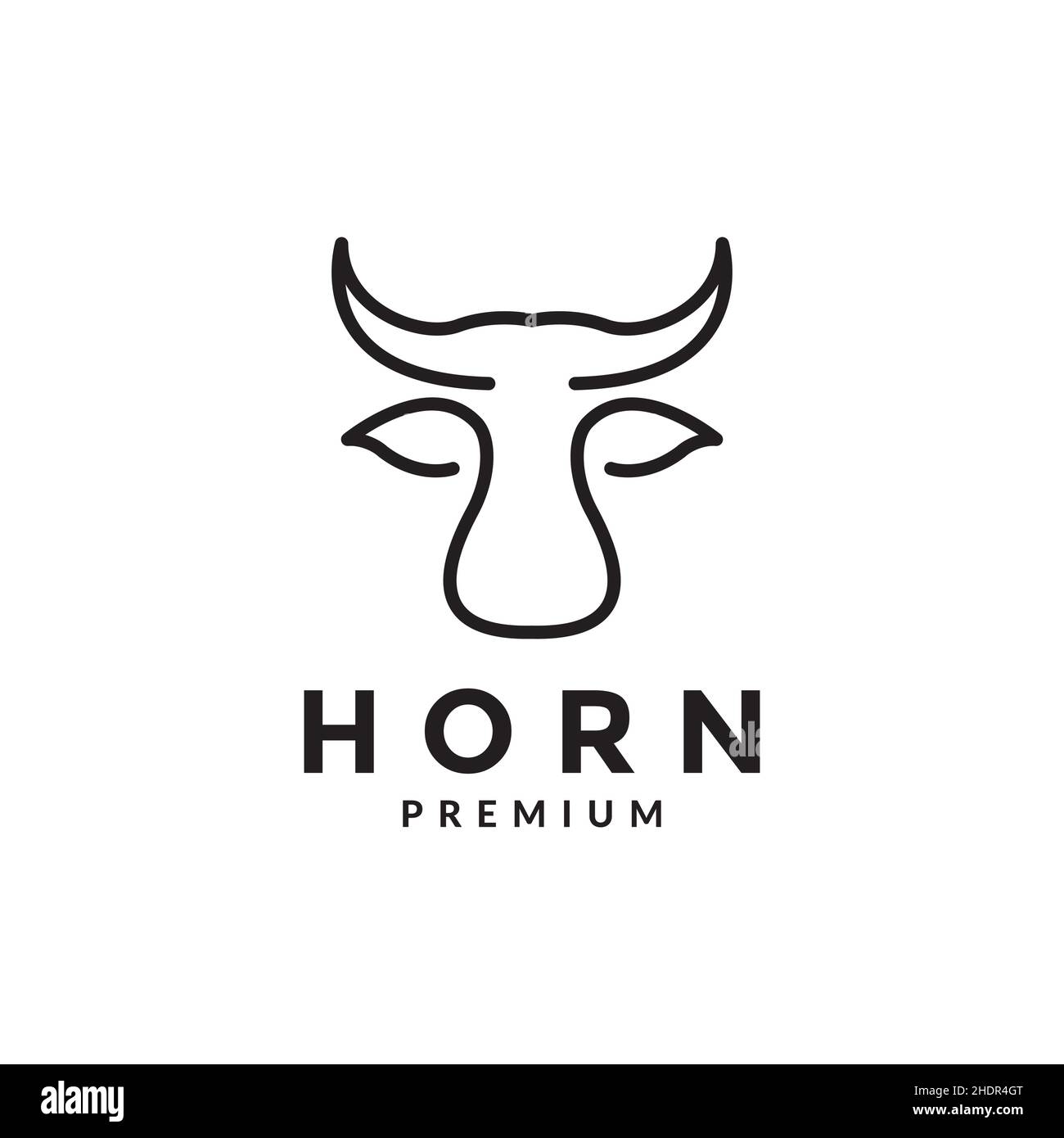 continuous line head cow logo design vector graphic symbol icon ...