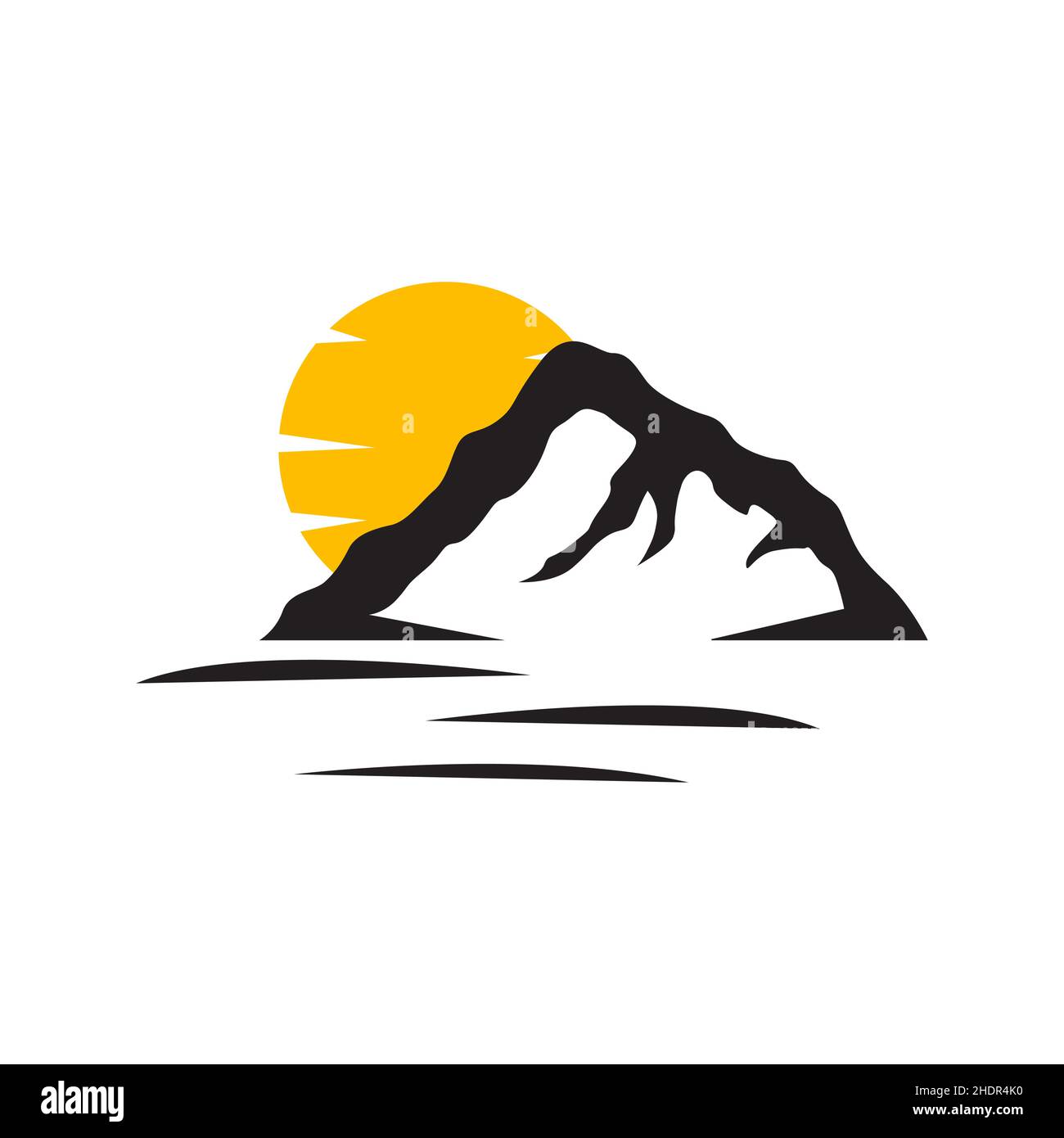 mountain isolated with sunset outdoor logo design vector graphic symbol ...