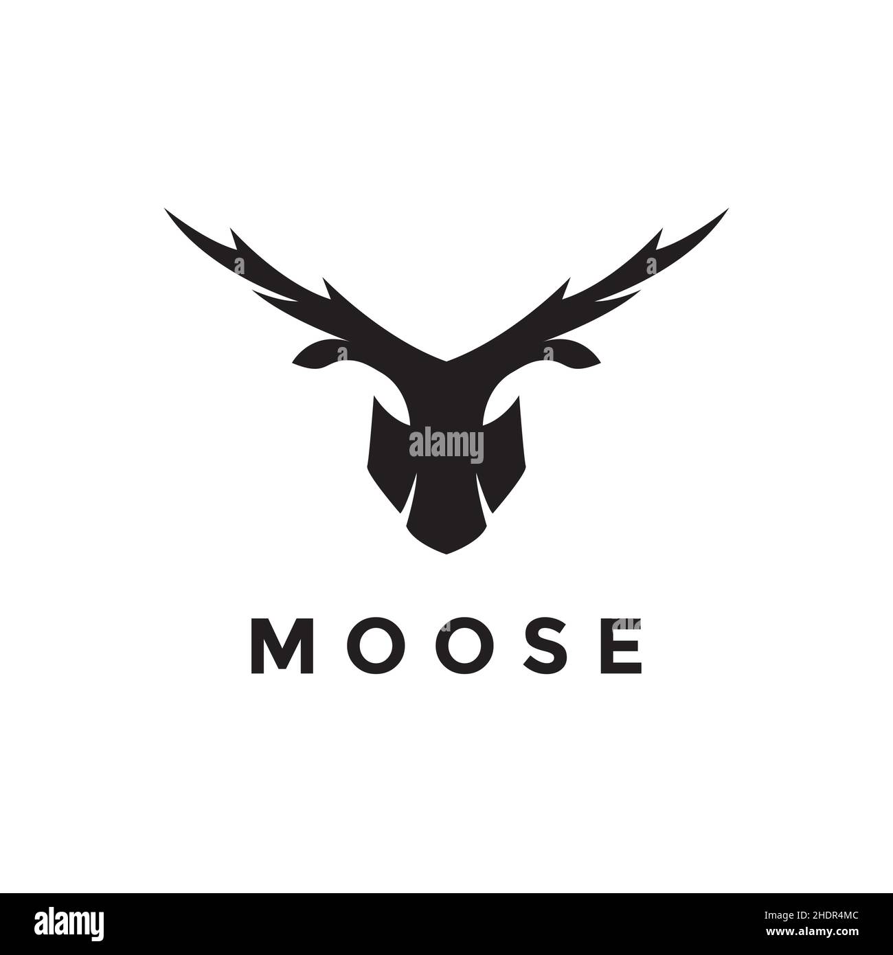 face head modern shape moose deer logo design vector graphic symbol ...