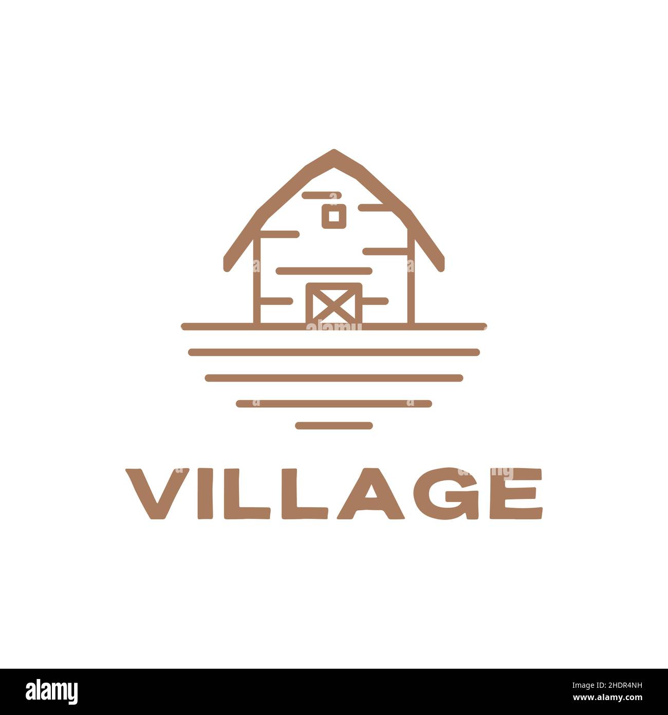 simple village home wood logo design vector graphic symbol icon