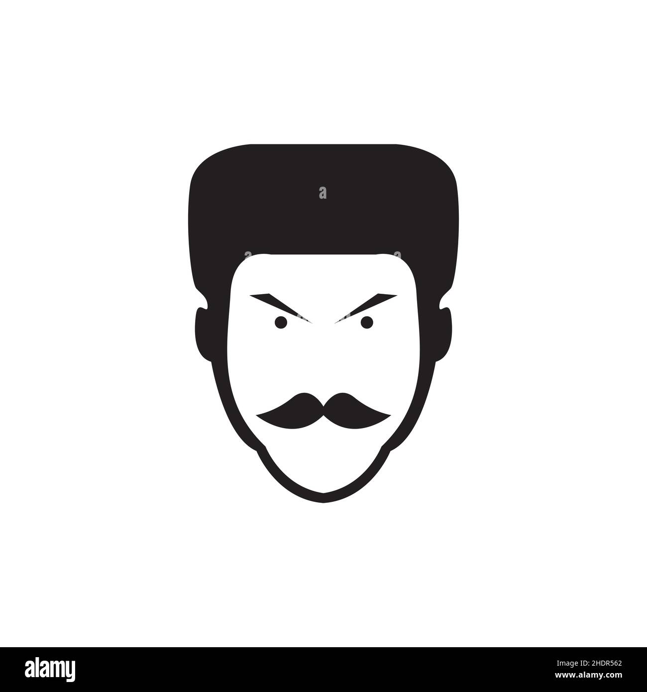 face man with mustache thin logo design vector graphic symbol icon ...