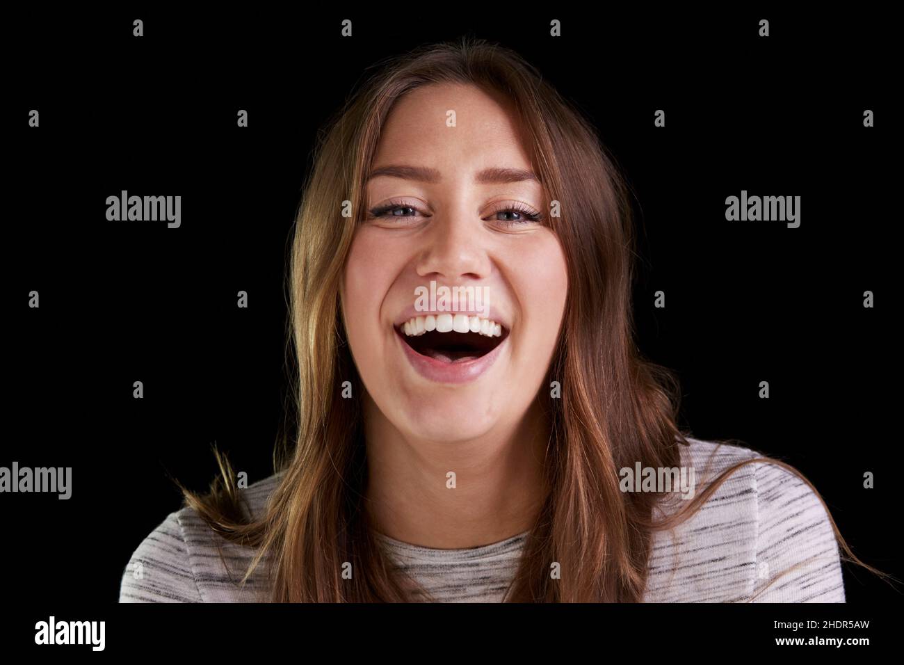 young woman, laughing, humorous, girl, girls, woman, young women, laugh, smiling, humor Stock Photo