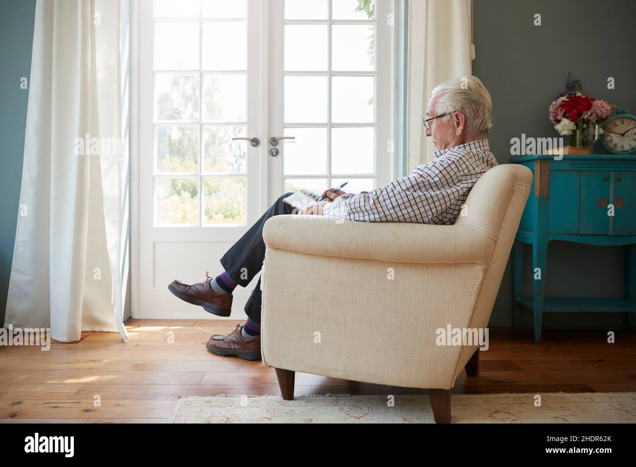 senior, home, memory training, elderly, old, seniors, homes Stock Photo