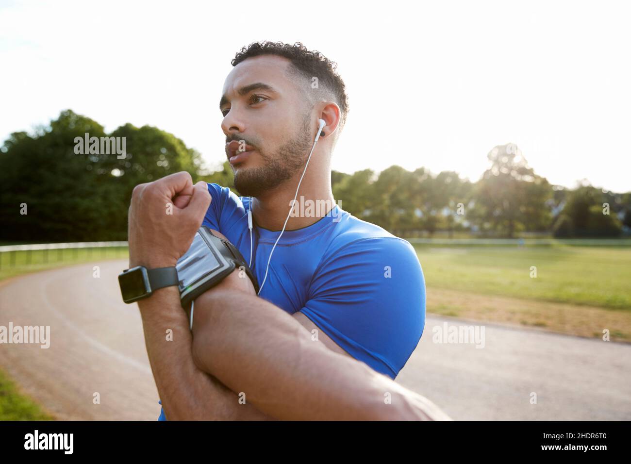 sportsman, stretching, athlete, athletes, sportsmen, stretch Stock