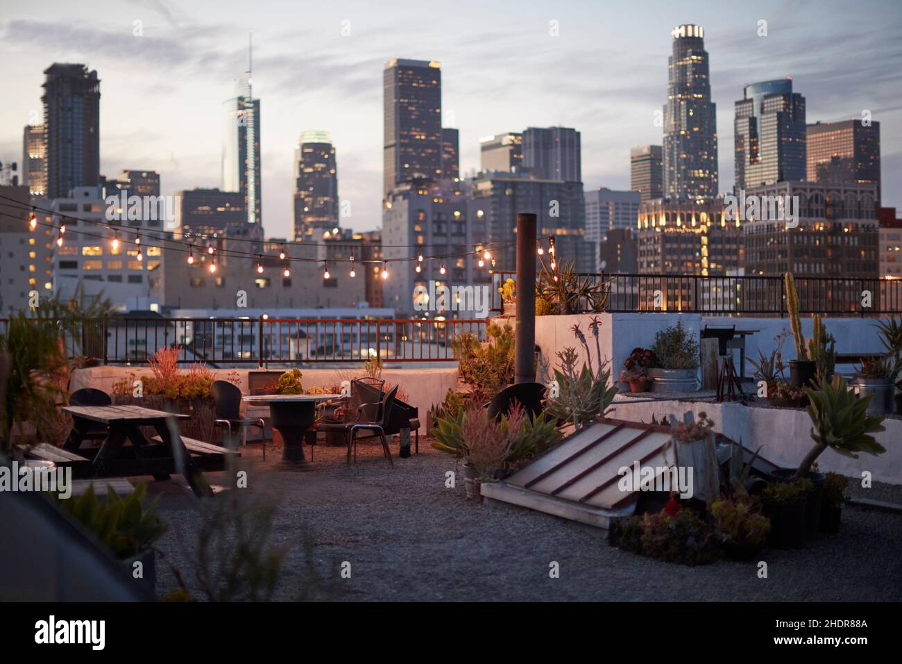 evening, los angeles, rooftop, rooftops Stock Photo Alamy