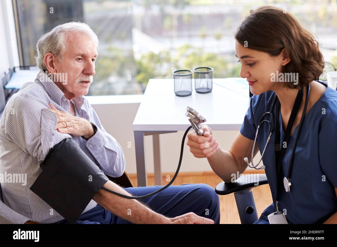 senior, measuring, blood pressure, doctor, elderly, old, seniors, blood