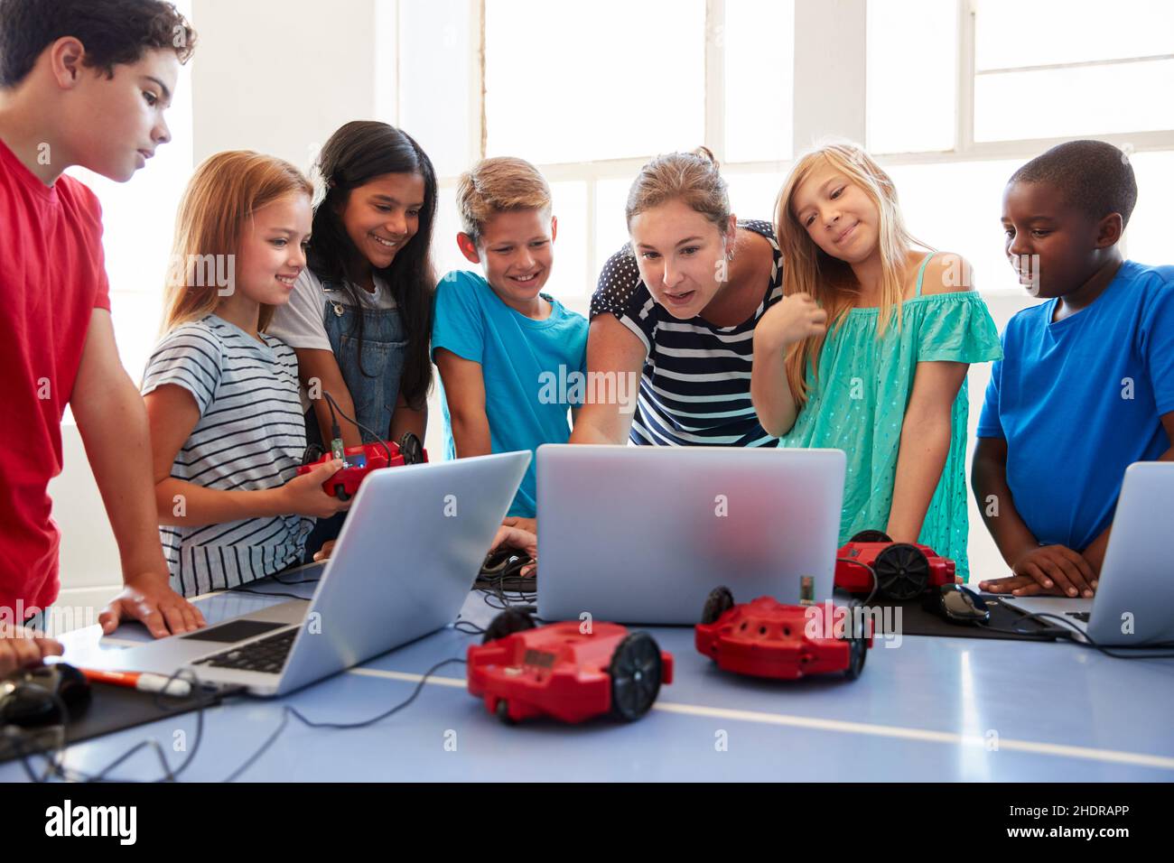 pupils, class, computer room, school childrens, computer rooms Stock Photo