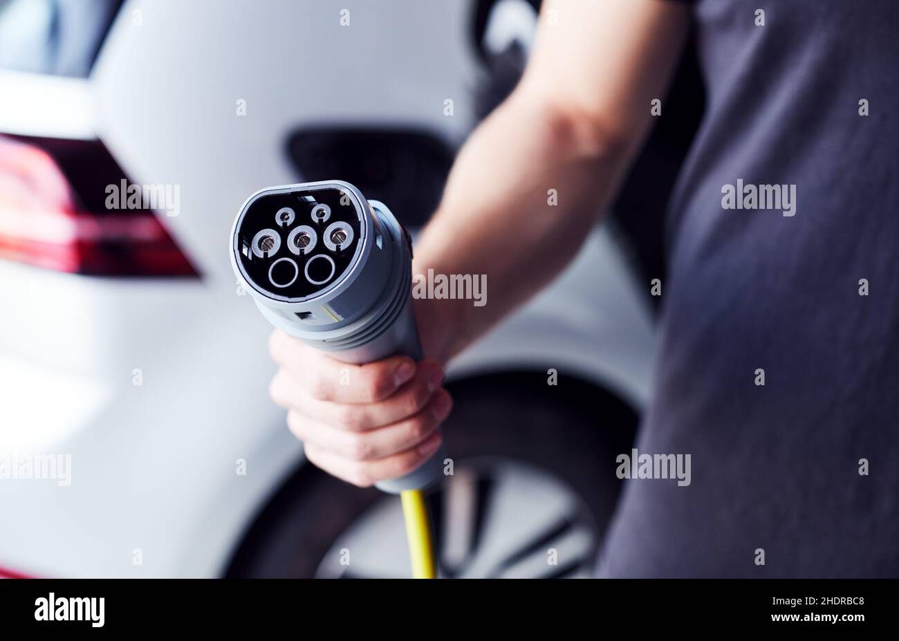 plug, electric car, charging point, outlets, electric cars Stock Photo
