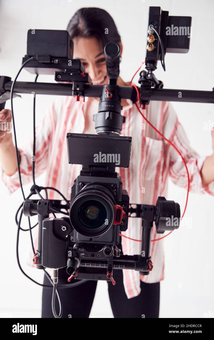 filming, camerawoman, camerawomen Stock Photo
