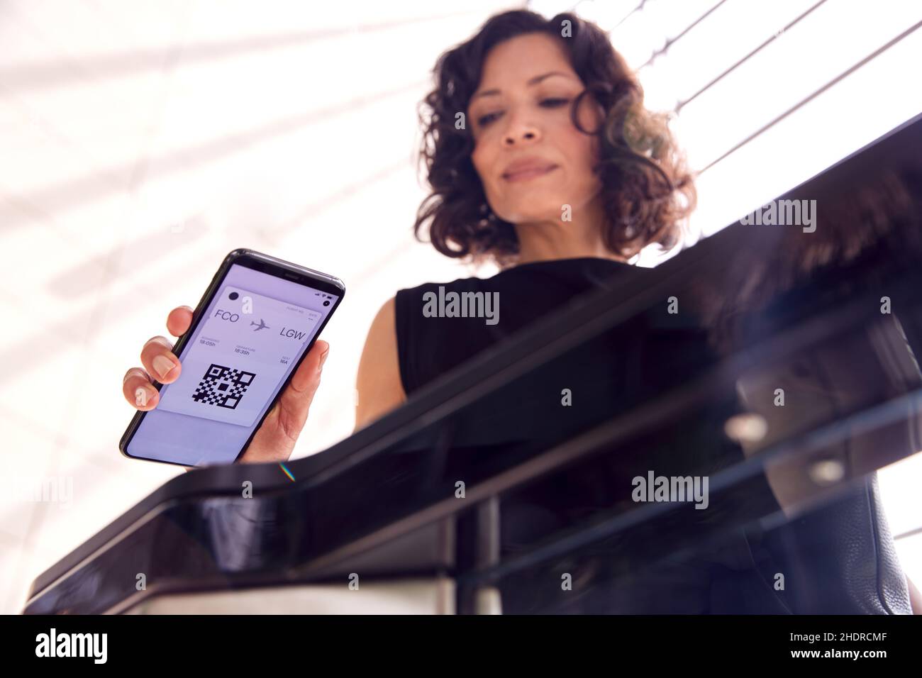 check in, boarding pass, qr code, eTicket, checkins Stock Photo Alamy