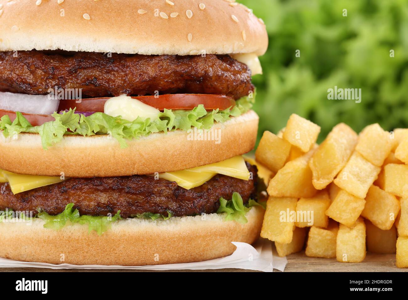 double cheeseburger, burger, burgers, doublecheeseburgers Stock Photo
