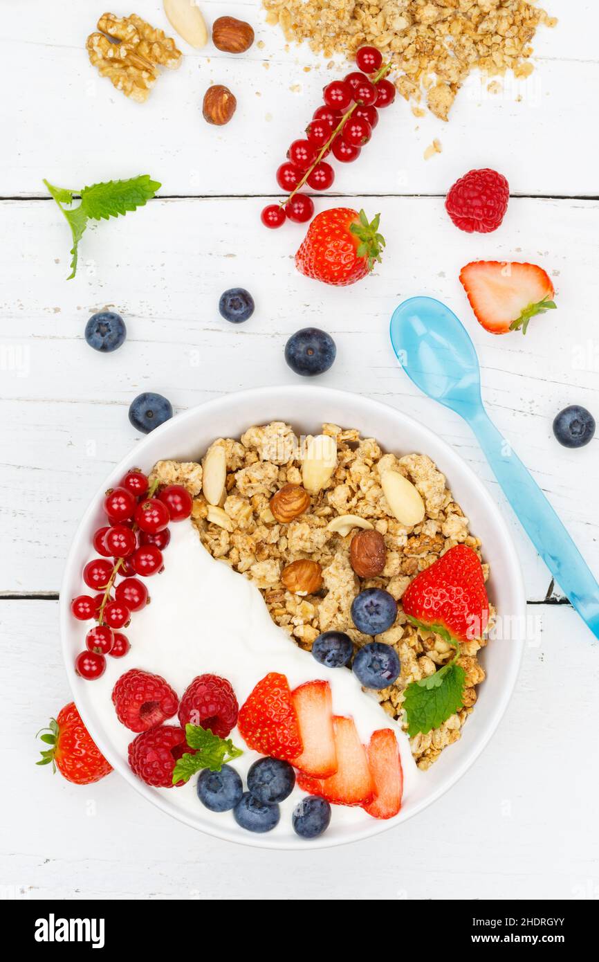 nuts, berries, ingredient, yogurt, nut, berry, ingredients Stock Photo