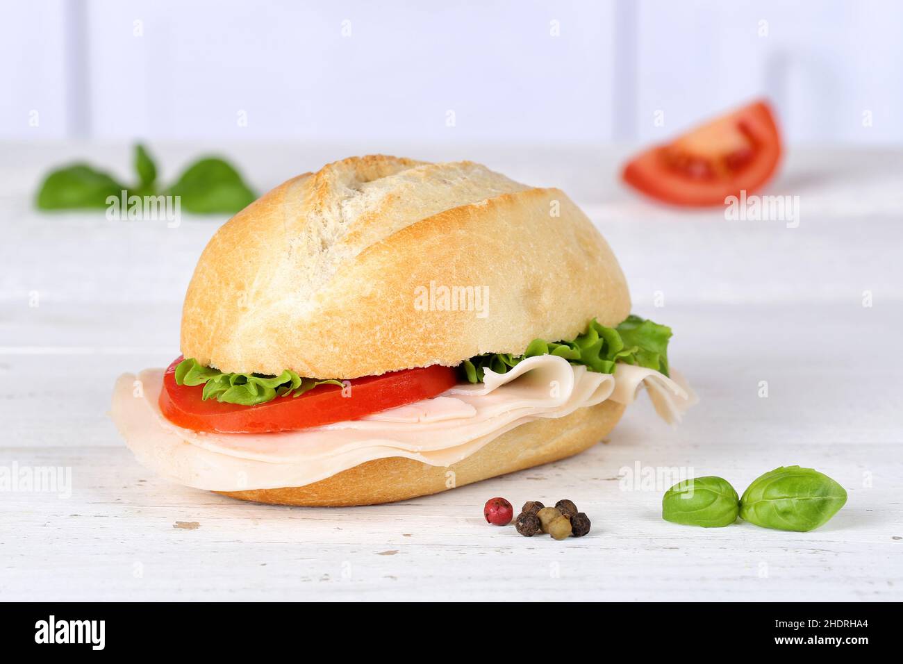 ham sandwiches, ham sandwich Stock Photo