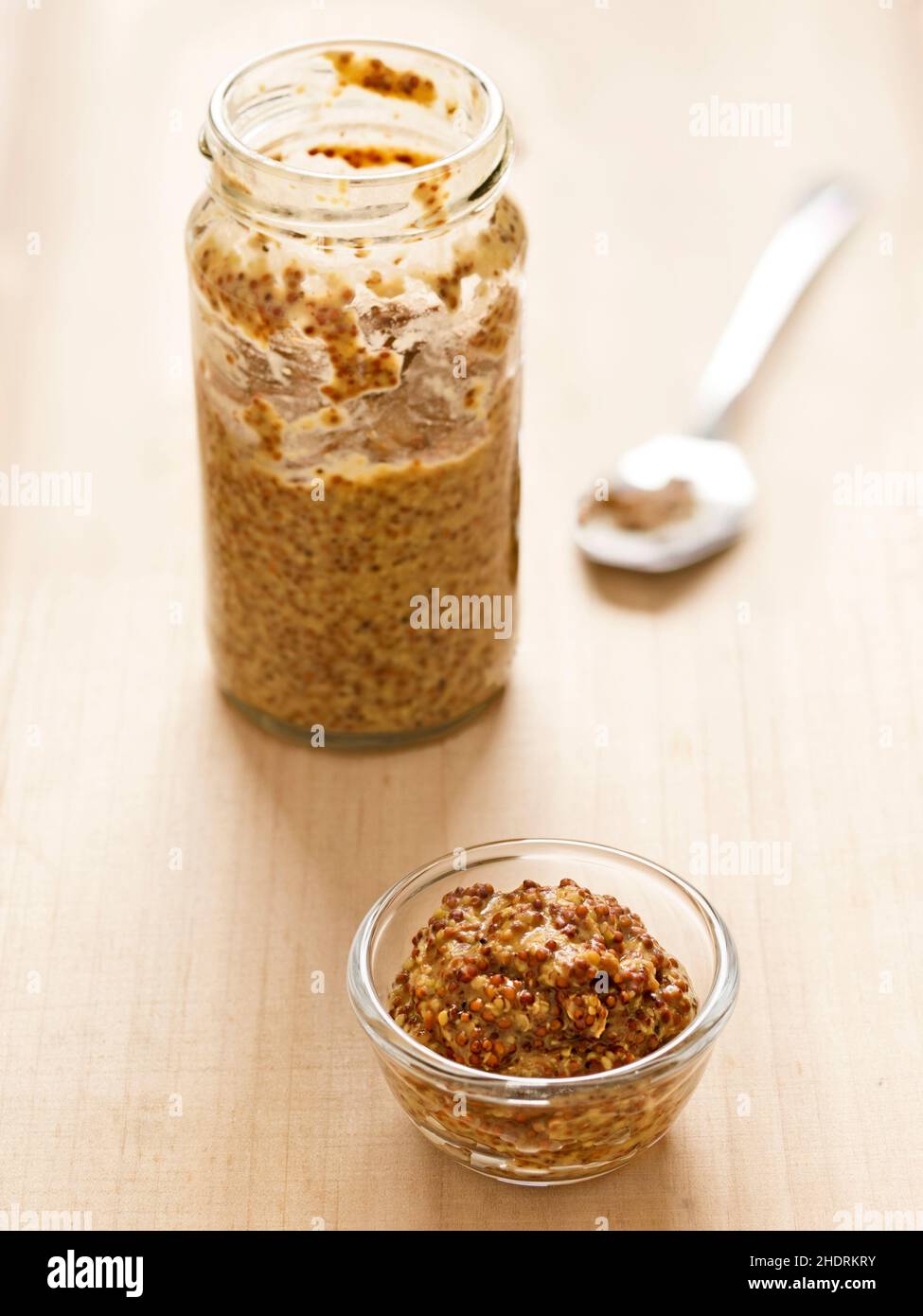 mustard jar, dijon mustard, mustard jars, dijon mustards Stock Photo