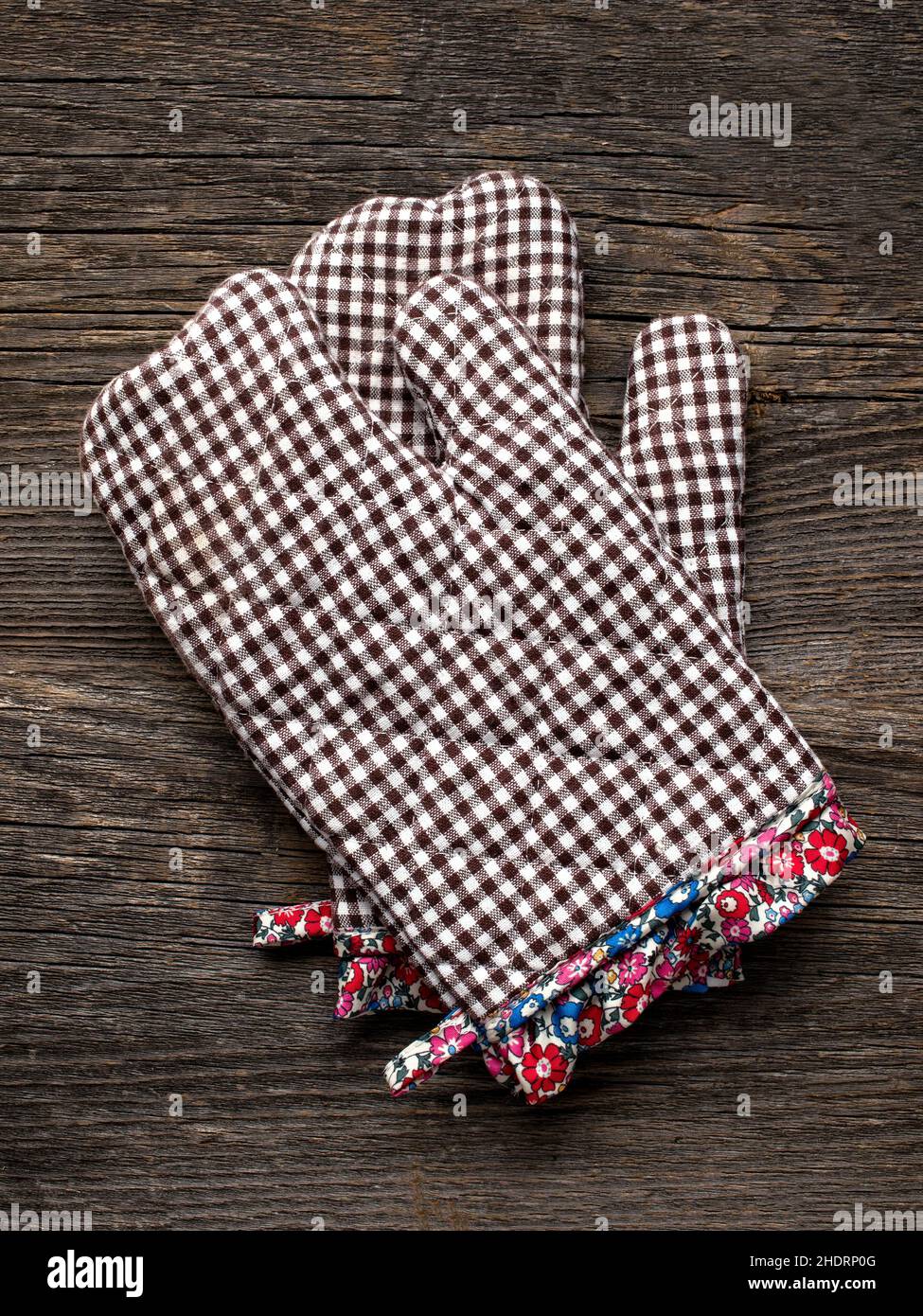 oven mitt, oven glove, oven mitts, oven gloves Stock Photo