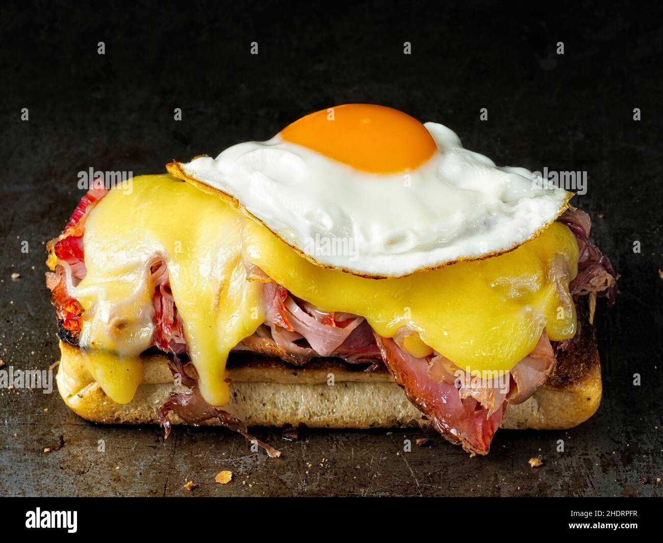 fried egg, gratin, croque, fried eggs, gratins Stock Photo Alamy