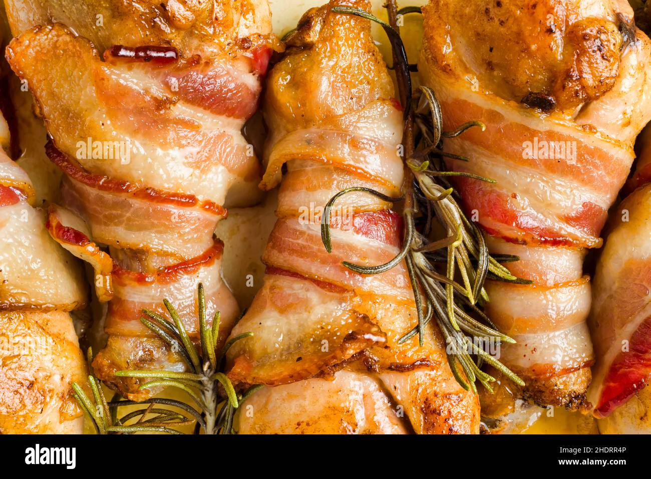 chicken thighs, bacon, chicken thigh, bacons Stock Photo Alamy