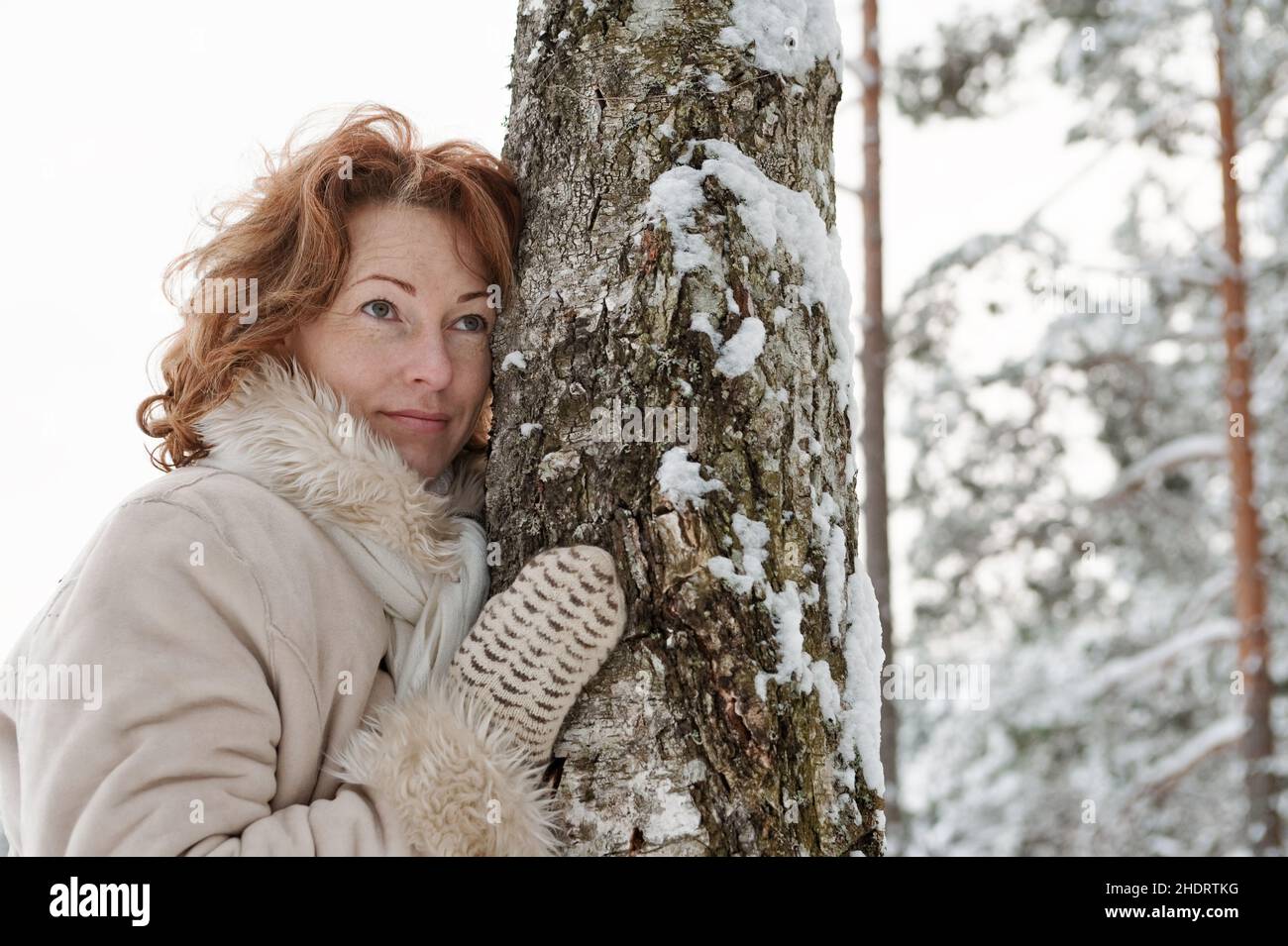 woman, forest, winter, female, ladies, lady, women, forests, wood ...