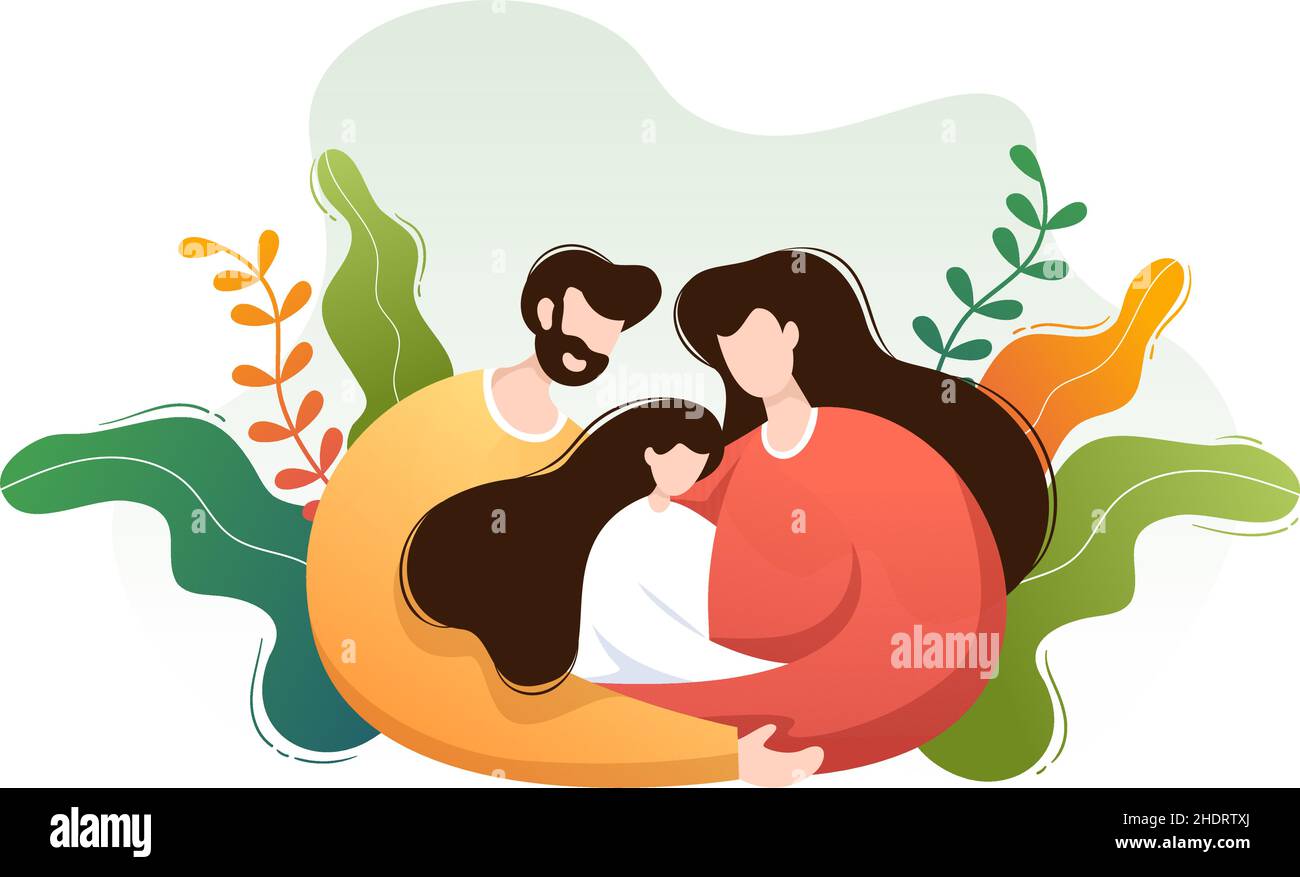 Family Time Parents and Children Illustration Stock Vector Image & Art ...