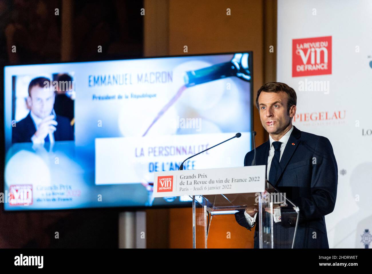 French President Emmanuel Macron receives the 'Personnality of the Year ...